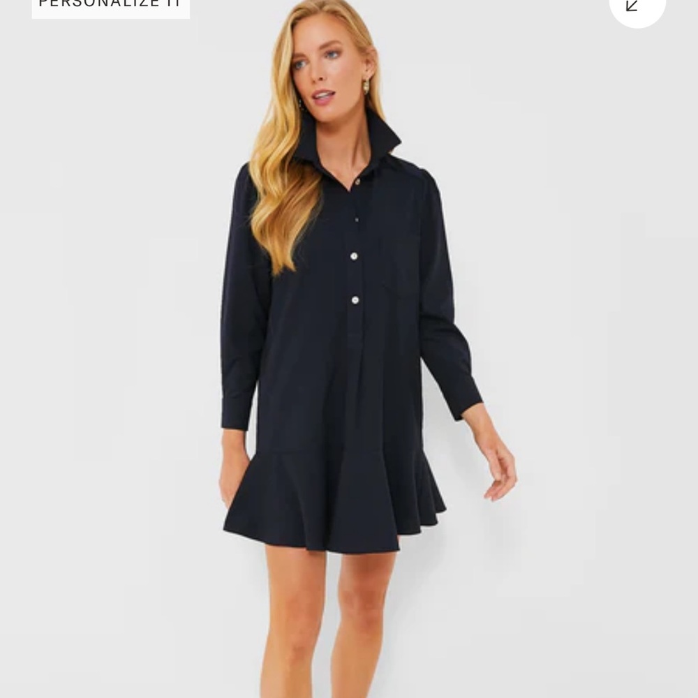 Tuckernuck Black Crepe Callahan Shirt Dress